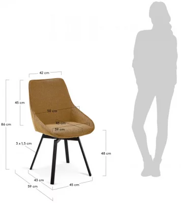 Стул Haston 50X59X86 CM горчичный 5
