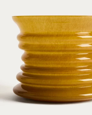 Жёлтая стеклянная ваза Ambere 24.5X24.5X20 CM 4