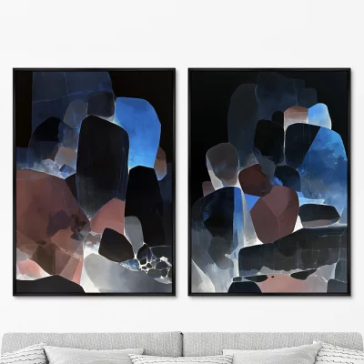 Набор из двух постеров на холсте Stones in X-ray 75X105 / 75X105 CM 8