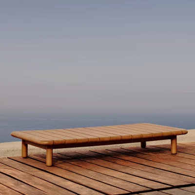 Журнальный столик из тика Turqueta 140X70X23 CM 5