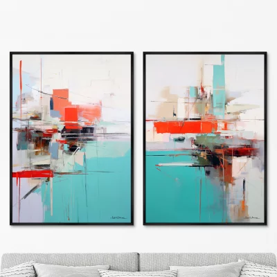 Набор из двух постеров на холсте Harbor Etudes 75X105 / 75X105 CM 8