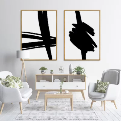 Диптих на холсте Black knots 75X105 / 75X105 CM 4