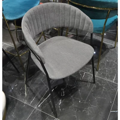 Комплект из 4 стульев Turin серый вельвет с чёрными ножками 78 CM 14