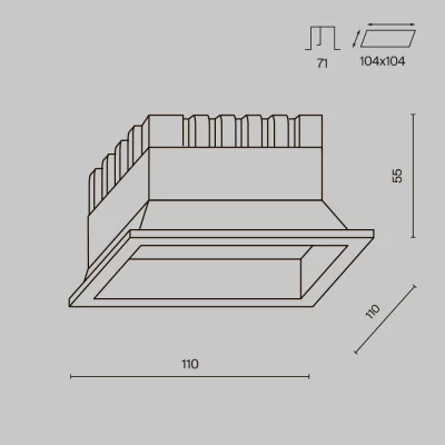 Встраиваемый светильник Окно 11X11X5.5 CM 7