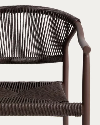 Штабелируемый уличный стул Livadia из коричневого алюминия 55X61X76 CM 4