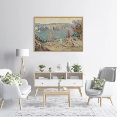 Постер на холсте Valley of the Sedelle at Pont Charraud White Frost 105X75 CM 3
