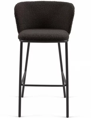 Барный стул Ciselia 54X48X102 CM чёрная ткань букле 3
