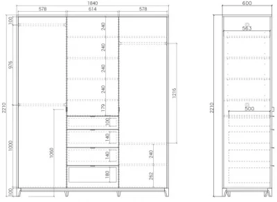 Шкаф Case 184X60X221 CM 6