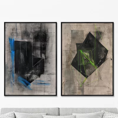 Набор из двух постеров на холсте Superposition of a Hypercube 75X105 / 75X105 CM 8