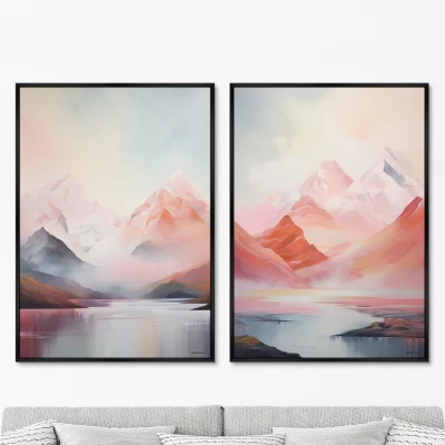 Набор из двух постеров на холсте Pink Mountains 75X105 / 75X105 CM 8