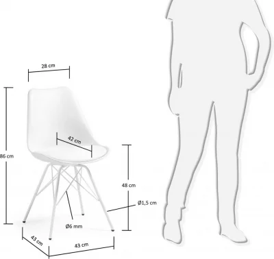 Стильный стул Lars 86X48X56 CM белый 6