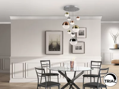Подвесной светодиодный светильник Sphere 9L LED разноцветный 50X110 CM 3