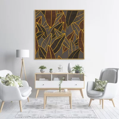 Постер холсте Symphony of leaves 105X105 CM 3