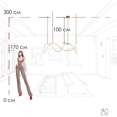 Подвесной светильник Thread 100X100X150 CM 8