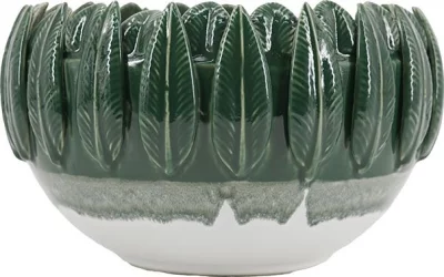 Декоративная керамическая чаша с фактурными листьями 27.5X27.5X18 CM 11