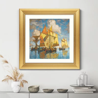 Постер Fishing Boats in the Lagoon Venice 61X61 CM 3