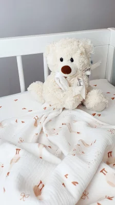 Муслиновый плед Любовь и Гуси 100X80 CM 8