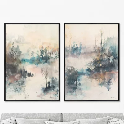 Набор из двух постеров на холсте Morning over the Forest 75X105 / 75X105 CM 8