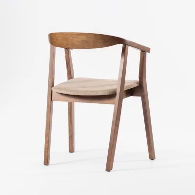 Стул Джон бежево-коричневая ткань ножки орех 56X47X77 CM 4