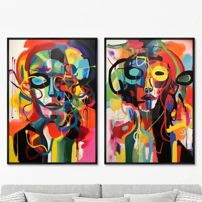 Набор из двух постеров на холсте Vibrant mindsets 75X105 / 75X105 CM 8