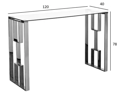 Консоль со стеклянной столешницей и золотым основанием 40X120X78 CM 5