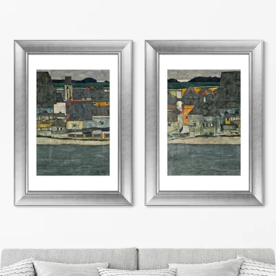Диптих Casas junto al rio La ciudad vieja 51X71 / 51X71 CM 4