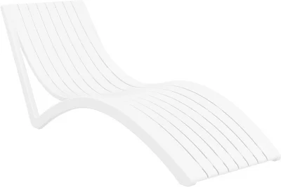 Шезлонг пластиковый Slim 180X72X70 CM белый 5