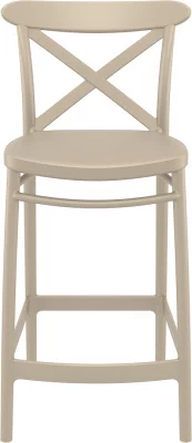 Стул пластиковый полубарный Cross Bar 45X50X96 CM бежевый 4