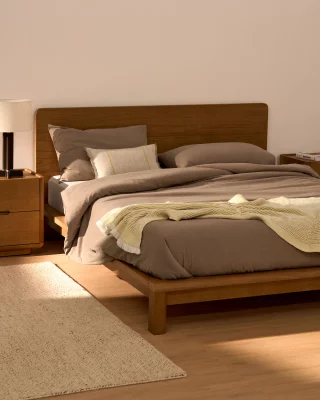 Коричневый пододеяльник из смеси льна Simmel 240X220 CM 4
