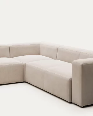 Угловой диван Blok, бежевый, 5-местный, шенилл 320X290 CM 4