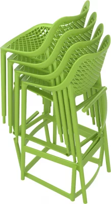 Стул пластиковый барный Air 45X53X105 CM зелёный 6
