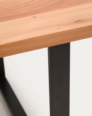 Обеденный стол Uxue из массива акации на чёрных стальных ножках 160X90 CM 4