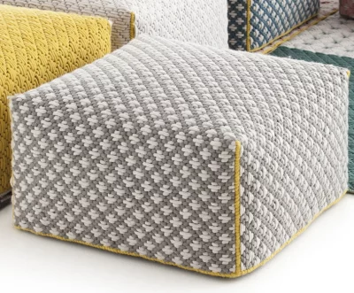 Пуф с чехлом из шерсти Silai Big 68X68X35 CM серый 4