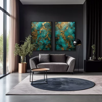 Набор из двух постеров на холсте Malachite melancholy 75X105 / 75X105 CM 4