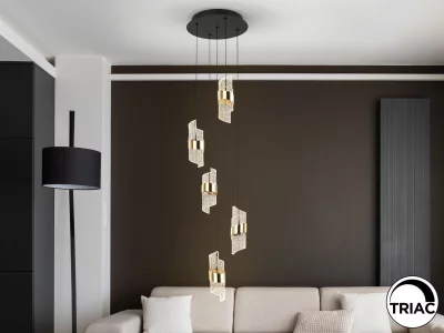 Люстра Iliada 5L черно-золотая D30 30X23 CM 4