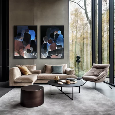 Набор из двух постеров на холсте Stones in X-ray 75X105 / 75X105 CM 4
