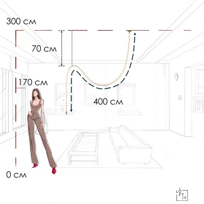 Накладной светильник Thread 400 CM 6