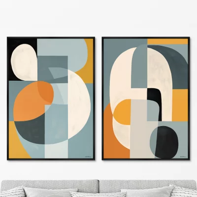 Набор из двух постеров на холсте Spatial form of colors 75X105 / 75X105 CM 8