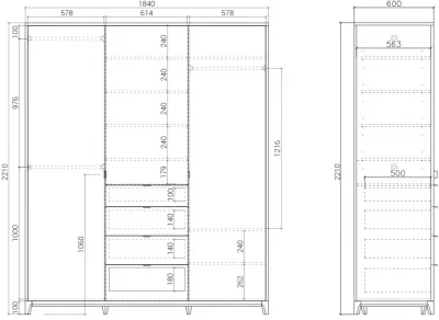 Шкаф Case 184X60X221 CM 9