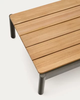 Журнальный столик Sorells зеленый алюминий и тик 91X57X25.3 CM 4