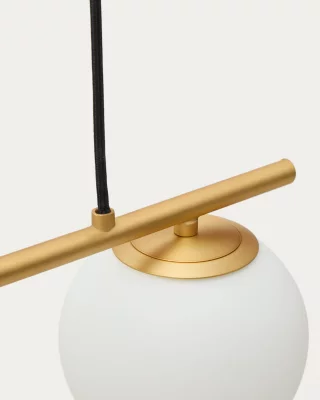Потолочный светильник Brisia из металла с отделкой под матовую латунь и 3 матовыми стеклянными шарами 72X15X119 CM 5