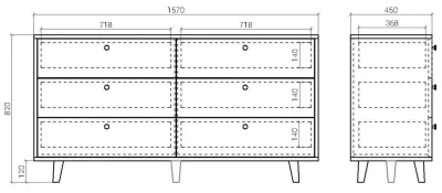 Комод Twin 157X40X82 CM 7