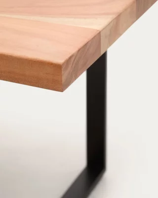 Обеденный стол Uxue из массива акации на чёрных стальных ножках 160X90 CM 3