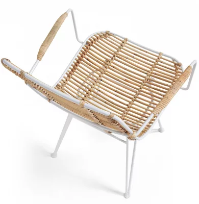 Стул из ротанга Ashanti 81X58X50 CM белый 4