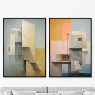 Набор из двух постеров на холсте Buildings afternoon look 75X105 / 75X105 CM 8