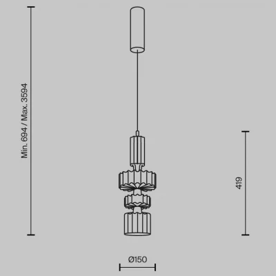 Подвесной светильник Level 16X16X69 CM 10