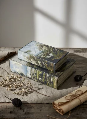 Набор из двух шкатулок в виде книг Bedivere 18X7X27 / 13X5X22 CM 4