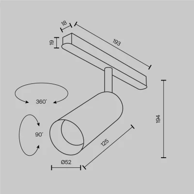 Трековый светильник Focus LED черный 22