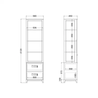Узкая витрина CS164/2 7