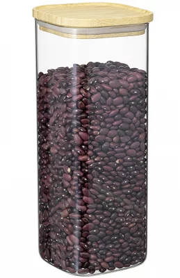Банка для хранения квадратная Glass Bamboo 10X10X26 CM  7
